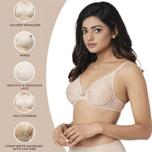 Load image into Gallery viewer, Wacoal Halo Lace Non-Padded Wired Full Cup Lace Everyday Comfort  Bra - Beige 851205
