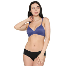 Load image into Gallery viewer, Wacoal How Perfect Padded Non-wired 3/4th Cup Medium Coverage Seamless T-Shirt Bra -Blue 852189
