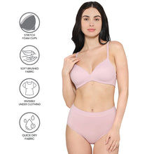 Load image into Gallery viewer, Wacoal How Perfect Padded Non-wired 3/4th Cup Medium Coverage Seamless T-Shirt Bra - Pink 852189
