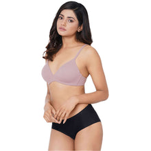 Load image into Gallery viewer, Wacoal How Perfect Padded Non-wired 3/4th Cup Medium Coverage Seamless T-Shirt Bra - Mauve 852189
