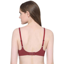 Load image into Gallery viewer, Wacoal How Perfect Padded Non-wired 3/4th Cup Medium Coverage Seamless T-Shirt Bra - Maroon 852189
