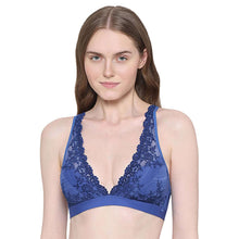 Load image into Gallery viewer, Wacoal Embrace Lace Non Padded Non Wired 3/4th Cup Bridal Wear Medium coverage Lace Bralette - Dark Blue 852191

