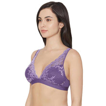 Load image into Gallery viewer, Wacoal Embrace Lace Non Padded Non Wired 3/4th Cup Bridal Wear Medium coverage Lace Bralette - Purple 852191
