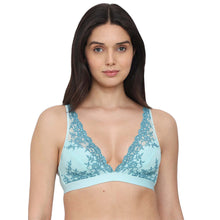 Load image into Gallery viewer, Wacoal Embrace Lace Non Padded Non Wired 3/4th Cup Bridal Wear Medium coverage Lace Bralette - Aqua 852191
