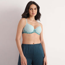 Load image into Gallery viewer, Wacoal Embrace Lace Contour Padded Wired 3/4th Cup Everyday Wear Medium coverage T-Shirt Bra - Aqua 853191
