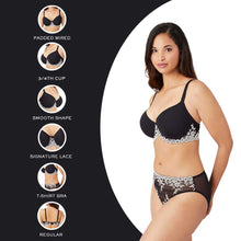 Load image into Gallery viewer, Wacoal Embrace Lace Contour Padded Wired 3/4th Cup Everyday Wear Medium coverage T-Shirt Bra - Black 853191
