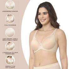 Load image into Gallery viewer, Wacoal Basic Beauty Lightly Padded Wired Full Coverage Full Support Everyday Comfort Spacer Cup Bra-Beige 853192
