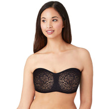 Load image into Gallery viewer, Wacoal Halo Lace Non Padded Wired Half Cup Bridal Wear Plus Size Strapless Lace Bra - Black 854205
