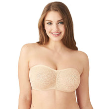Load image into Gallery viewer, Wacoal Halo Lace Non Padded Wired Half Cup Bridal Wear Plus Size Strapless Lace Bra - Beige 854205
