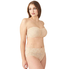 Load image into Gallery viewer, Wacoal Halo Lace Non Padded Wired Half Cup Bridal Wear Plus Size Strapless Lace Bra - Beige 854205
