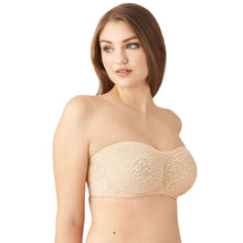 Load image into Gallery viewer, Wacoal Halo Lace Non Padded Wired Half Cup Bridal Wear Plus Size Strapless Lace Bra - Beige 854205
