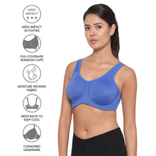 Load image into Gallery viewer, Wacoal Sport Non Padded Wired Full Coverage Full Support High Intensity Sports  Bra - Dark Blue 855170
