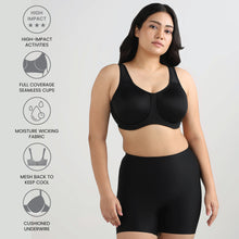 Load image into Gallery viewer, Wacoal Sport  Non Padded Wired Full Coverage Full Support High Intensity Sports  Bra - Black 855170
