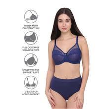 Load image into Gallery viewer, Wacoal Retro Chic Non Padded Wired Full Coverage Full Support Everyday Comfort  Bra - Blue 855186
