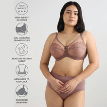 Load image into Gallery viewer, Wacoal Retro Chic Non Padded Wired Full Coverage Full Support Everyday Comfort  Bra - Coffee 855186
