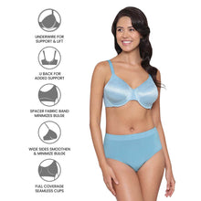 Load image into Gallery viewer, Wacoal Back Appeal Non Padded Wired Full Cup Everyday Wear Plus Size Comfortable Full Support Bra - Sky Blue 855303
