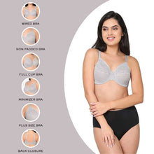 Load image into Gallery viewer, Wacoal Visual Effects Non Padded Wired Full Cup Everyday Wear Plus Size Full Support Minimizer Bra - Light Grey 857210
