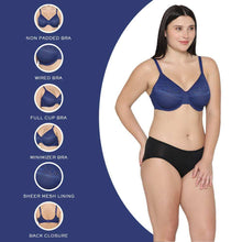 Load image into Gallery viewer, Wacoal Visual Effects Non Padded Wired Full Cup Everyday Wear Plus Size Full Support Minimizer Bra - Dark Blue 857210
