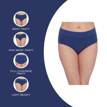 Load image into Gallery viewer, Wacoal Feeling Flexible High Waist Full Coverage Everyday Wear Brief Panty - Navy Blue 875332
