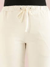 Load image into Gallery viewer, Go Colors Cream Cotton Poly Stretch Cuffed Joggers
