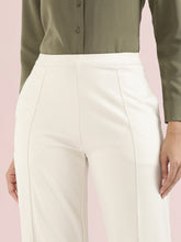 Load image into Gallery viewer, Go Colors Cream Ponte Wide Pants
