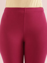 Load image into Gallery viewer, Go Colors Dark Fuchsia Cotton Stretch Churidar
