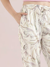 Load image into Gallery viewer, Go Colors White Woven Viscose Printed Lounge Pants
