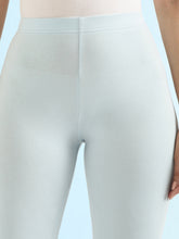 Load image into Gallery viewer, Go Colors Pastel Blue Cotton Stretch Ankle Length Leggings
