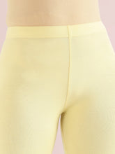 Load image into Gallery viewer, Go Colors Butter Yellow Cotton Stretch Ankle Length Leggings
