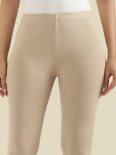Load image into Gallery viewer, Go Colors Dark Beige Cotton Stretch Churidar
