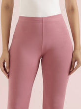 Load image into Gallery viewer, Go Colors Mauve Cotton Stretch Cropped Leggings
