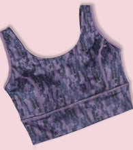 Load image into Gallery viewer, Enamor Cutaway Back Detail Quick Dry Printed Sports Bra - Removable Padding, Non-Wired, Medium Coverage - A204 (Step Brush Print)
