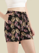 Load image into Gallery viewer, Go Colors Black Cotton Knit Printed Lounge Shorts
