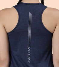 Load image into Gallery viewer, Enamor Athleisure- A308BASIC WORKOUT TANK | DRY FIT RACER TANK WITH REFECTIVE GRAPHICRELAXED FIT | REGULAR LENGTH
