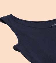 Load image into Gallery viewer, Enamor Sleeveless Scoop Neck Regular Length Tank Top For Women - Relaxed Fit, Soft and Breathable Cotton - E025 (Navy)
