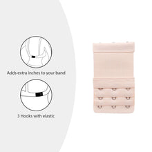 Load image into Gallery viewer, Wacoal Bra Extender Lightweight 3 Hook Soft and comfortable 3 Hook &amp; Eye Elastic Bra Extender - Beige AI04M13
