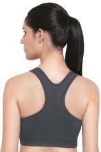 Load image into Gallery viewer, Amante Reversible Low Impact Sports Bra - Gray Pinstripe 17111
