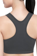 Load image into Gallery viewer, Amante Reversible Low Impact Sports Bra - Gray Pinstripe 17111
