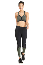 Load image into Gallery viewer, Amante Medium Impact Front Zip Sports Bra - Army Green 17114
