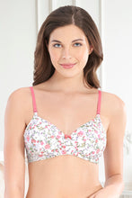 Load image into Gallery viewer, Amante Smooth Charm Padded Non-Wired Printed T-Shirt Bra - Floral Whimsy Pr 10606
