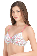 Load image into Gallery viewer, Amante Smooth Charm Padded Non-Wired Printed T-Shirt Bra - Floral Whimsy Pr 10606
