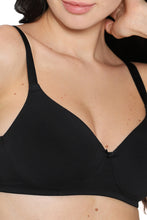 Load image into Gallery viewer, Wacoal Women’s BASICS Essentials Padded Non-wired 3/4th Cup Everyday Wear Cotton Blend T-shirt Bra-Black BI03M02

