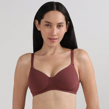 Load image into Gallery viewer, Wacoal BASICS Essentials2.0 Padded Non-wired 3/4th Cup Everyday Wear T-shirt Bra -Dark Brown BI03M02

