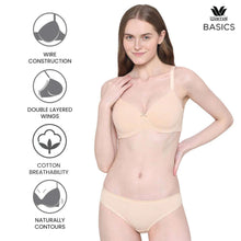 Load image into Gallery viewer, Wacoal BASICS Essentials2.0 Padded Wired 3/4th Cup Everyday Wear Comfort Fit T-shirt Bra - Beige BI03M03
