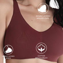 Load image into Gallery viewer, Wacoal BASICS Essentials Live In Non-padded Non-wired Full Cup Everyday Wear Cotton Blend T-shirt Bra-Dark Brown BI03M05
