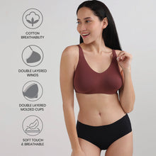 Load image into Gallery viewer, Wacoal BASICS Essentials Live In Non-padded Non-wired Full Cup Everyday Wear Cotton Blend T-shirt Bra-Dark Brown BI03M05
