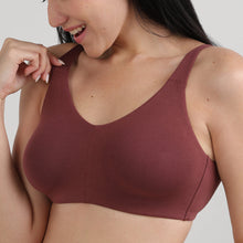 Load image into Gallery viewer, Wacoal BASICS Essentials Live In Non-padded Non-wired Full Cup Everyday Wear Cotton Blend T-shirt Bra-Dark Brown BI03M05
