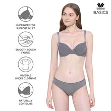Load image into Gallery viewer, Wacoal BASICS Zoe Padded Wired 3/4th Cup Everyday Wear Comfort Fit T-shirt Bra - Grey BI03P01
