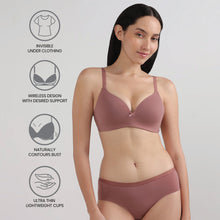 Load image into Gallery viewer, Wacoal BASICS Zoe Padded Non-wired 3/4th Cup Everyday Wear Comfort Fit T-shirt Bra-Pink BI03P02
