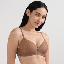 Load image into Gallery viewer, Wacoal Women’s BASICS Zoe Lace Padded Non-wired 3/4th Cup Everyday Wear Comfort Fit T-shirt Bra-Brown BI03P03

